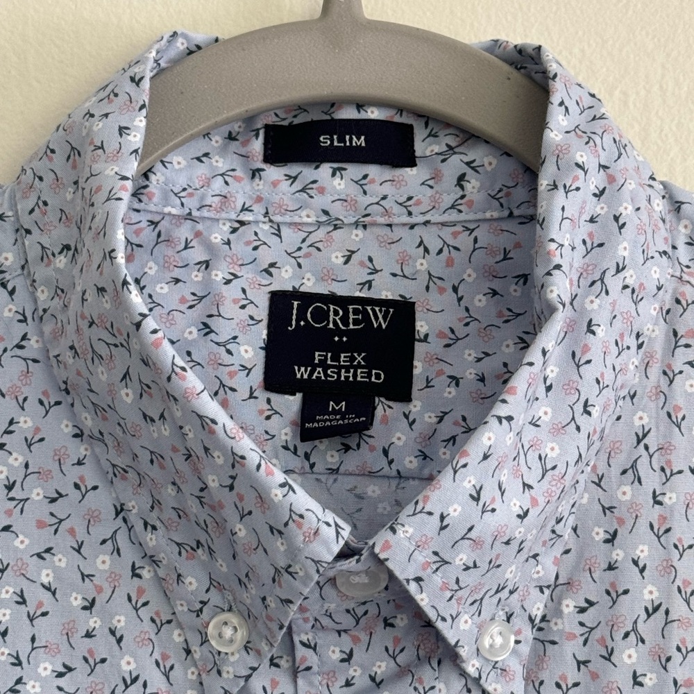 J. Crew Blue Floral Casual Button Down Shirt - Picture 4 of 13